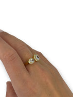 Anello doppio zircone dorato argento 925 - SIddharta
