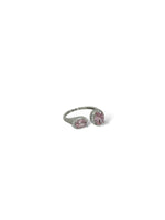 Anello doppio zircone rosa argento 925 - SIddharta