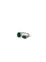 Anello doppio zircone verde argento 925 - SIddharta