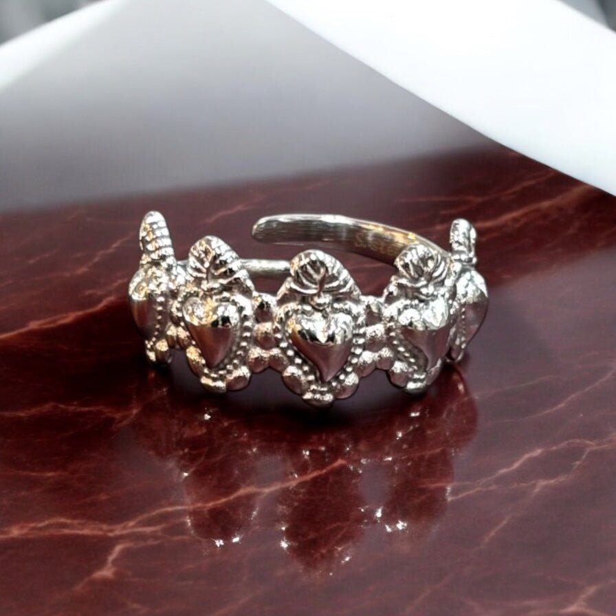 Anello fascia cuore sacro in acciaio inossidabile - SIddharta
