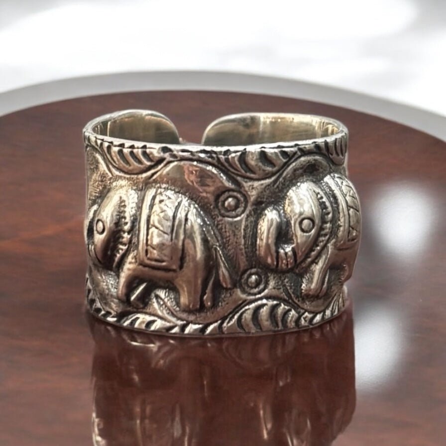 Anello fascia Elefanti in argento 925 - SIddharta