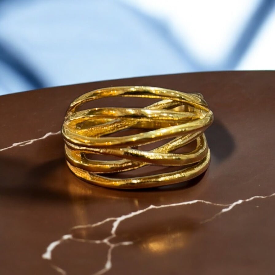 Anello filo della vita oro in acciaio inossidabile - SIddharta