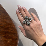 Anello fiore big in acciaio inossidabile - SIddharta