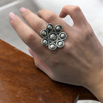 Anello fiore etnico in argento 925 - SIddharta