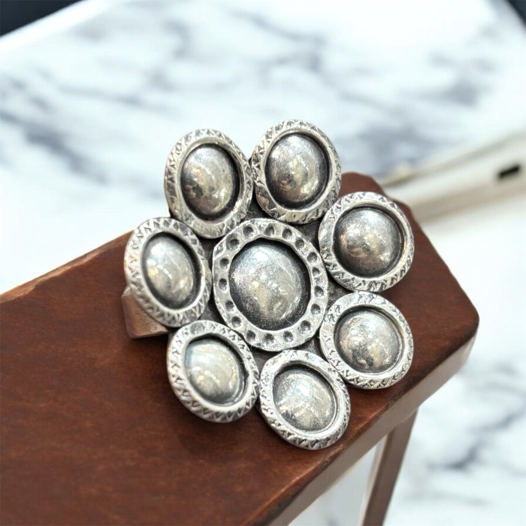 Anello fiore etnico in argento 925 - SIddharta
