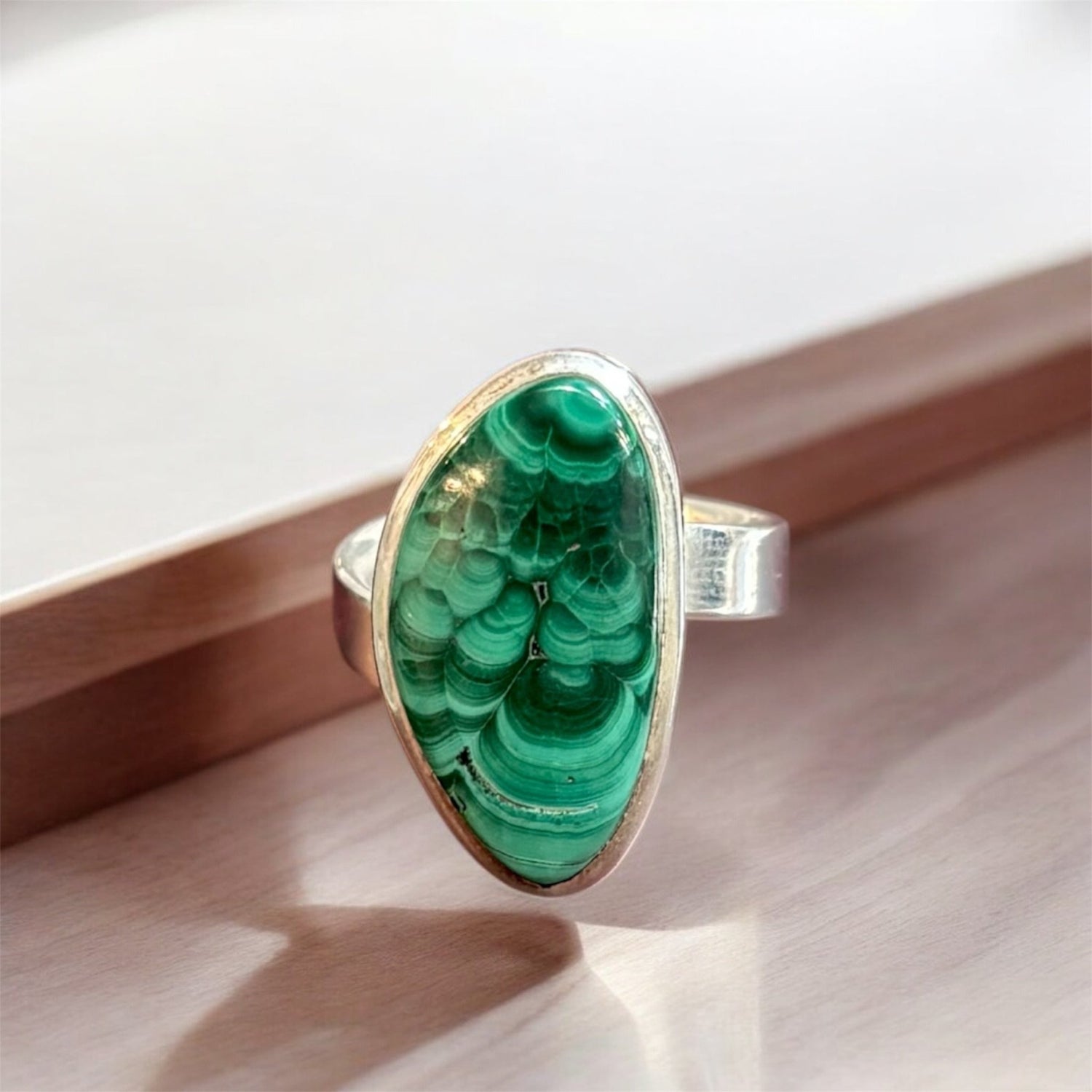 Anello Malachite in argento 925 - SIddharta
