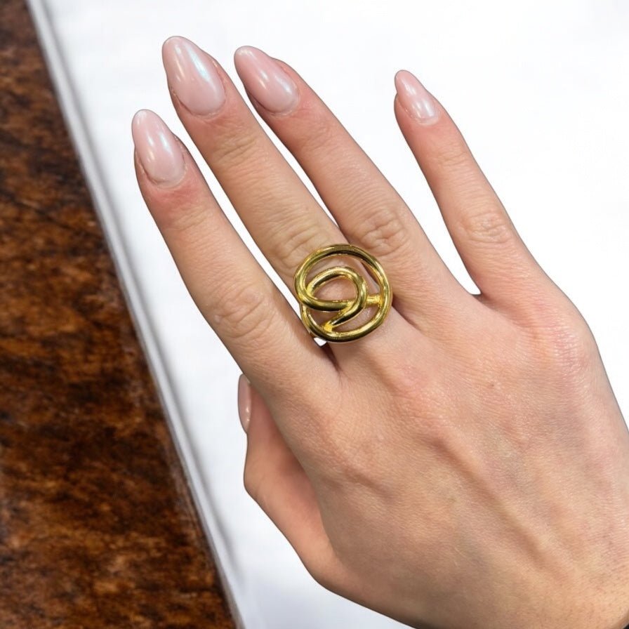 Anello nodo big oro in acciaio inossidabile - SIddharta