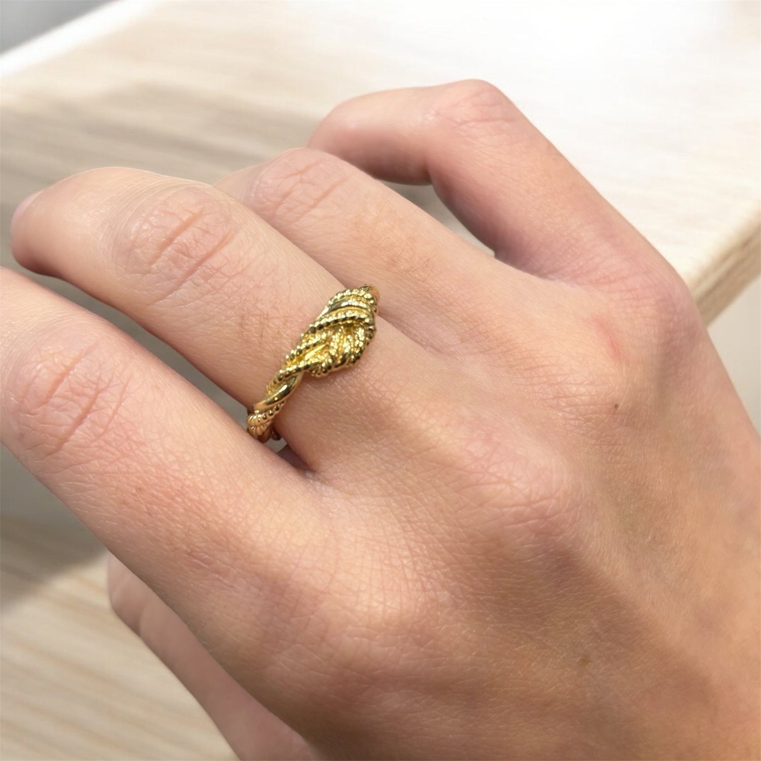Anello nodo dorato in argento 925 - SIddharta