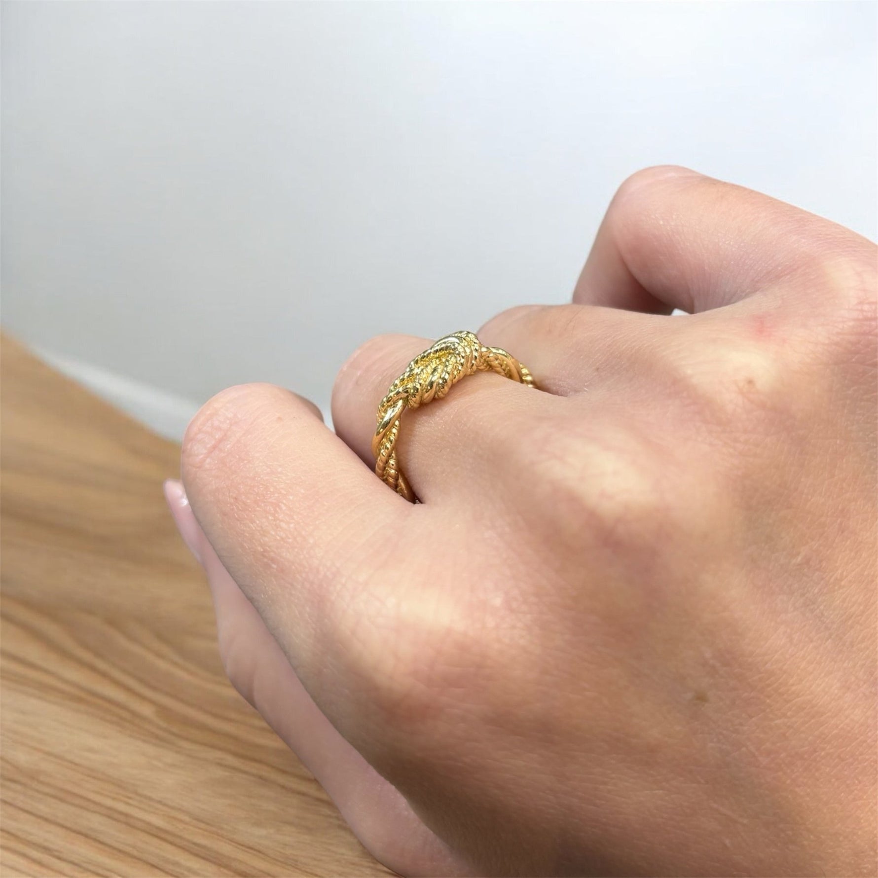 Anello nodo dorato in argento 925 - SIddharta