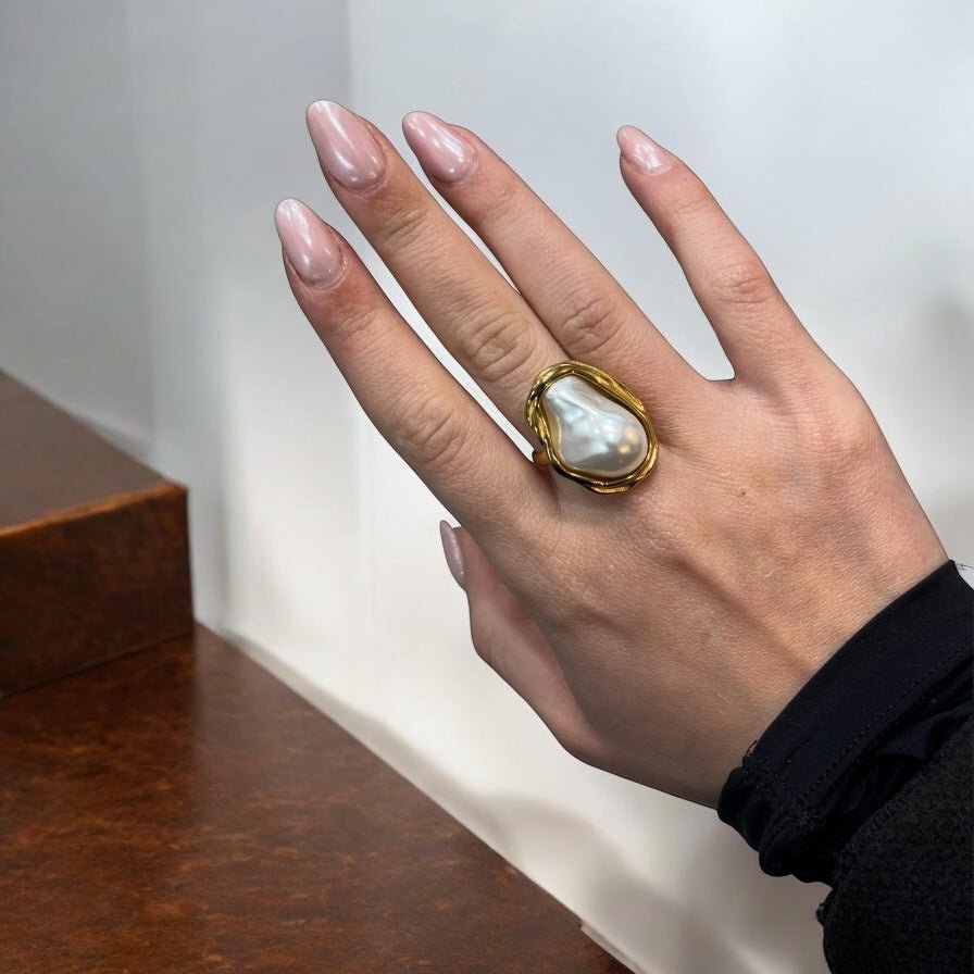 Anello perla oro in acciaio inossidabile - SIddharta