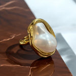 Anello perla oro in acciaio inossidabile - SIddharta