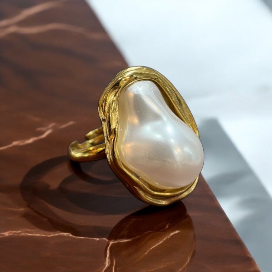 Anello perla oro in acciaio inossidabile - SIddharta