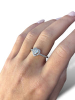 Anello regolabile cuore bianco in argento 925 - SIddharta