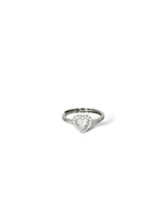 Anello regolabile cuore bianco in argento 925 - SIddharta