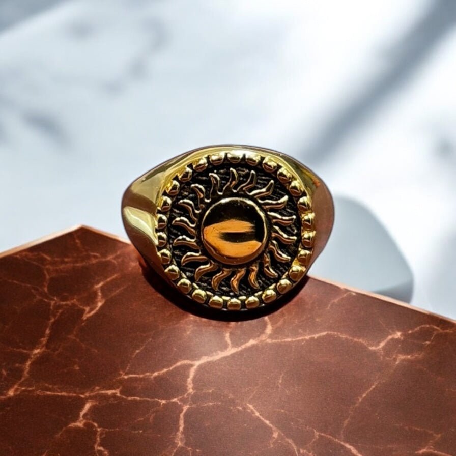 Anello sole oro in acciaio inossidabile - SIddharta
