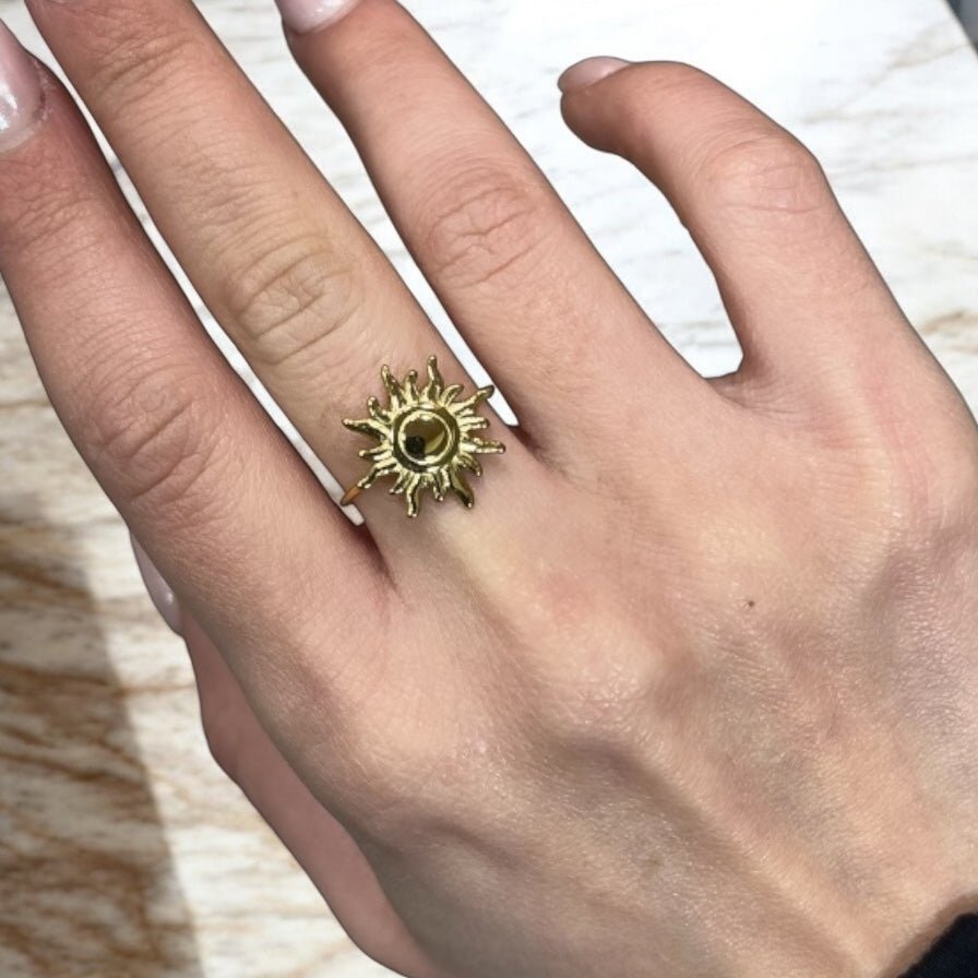 Anello sole slim oro in acciaio inossidabile - SIddharta