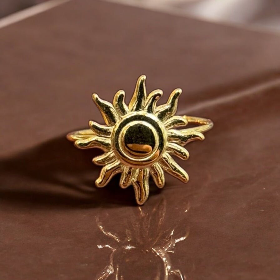 Anello sole slim oro in acciaio inossidabile - SIddharta