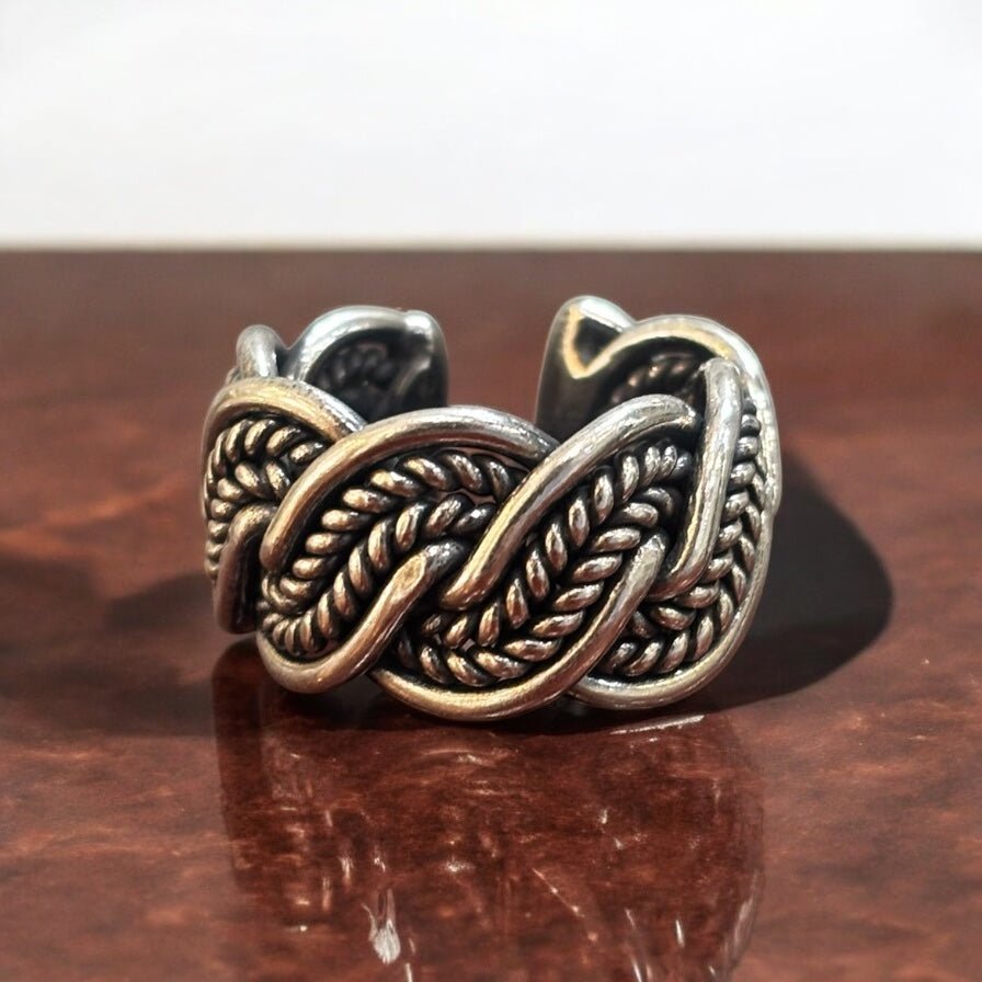 Anello treccia lavorata in argento 925 - SIddharta