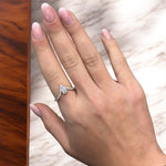 Anello veretta con goccia in argento 925 e zirconi - SIddharta