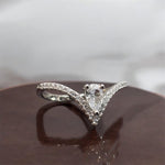 Anello veretta con goccia in argento 925 e zirconi - SIddharta