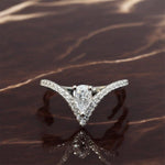 Anello veretta con goccia in argento 925 e zirconi - SIddharta