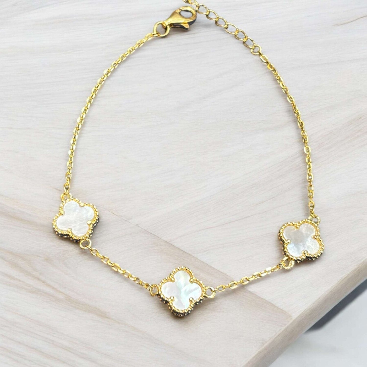 Bracciale 3 fiori argento 925 bagnato in oro - SIddharta