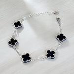Bracciale 5 fiori onice in argento 925 - SIddharta
