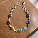 Bracciale 7 pietre in argento 925 - SIddharta