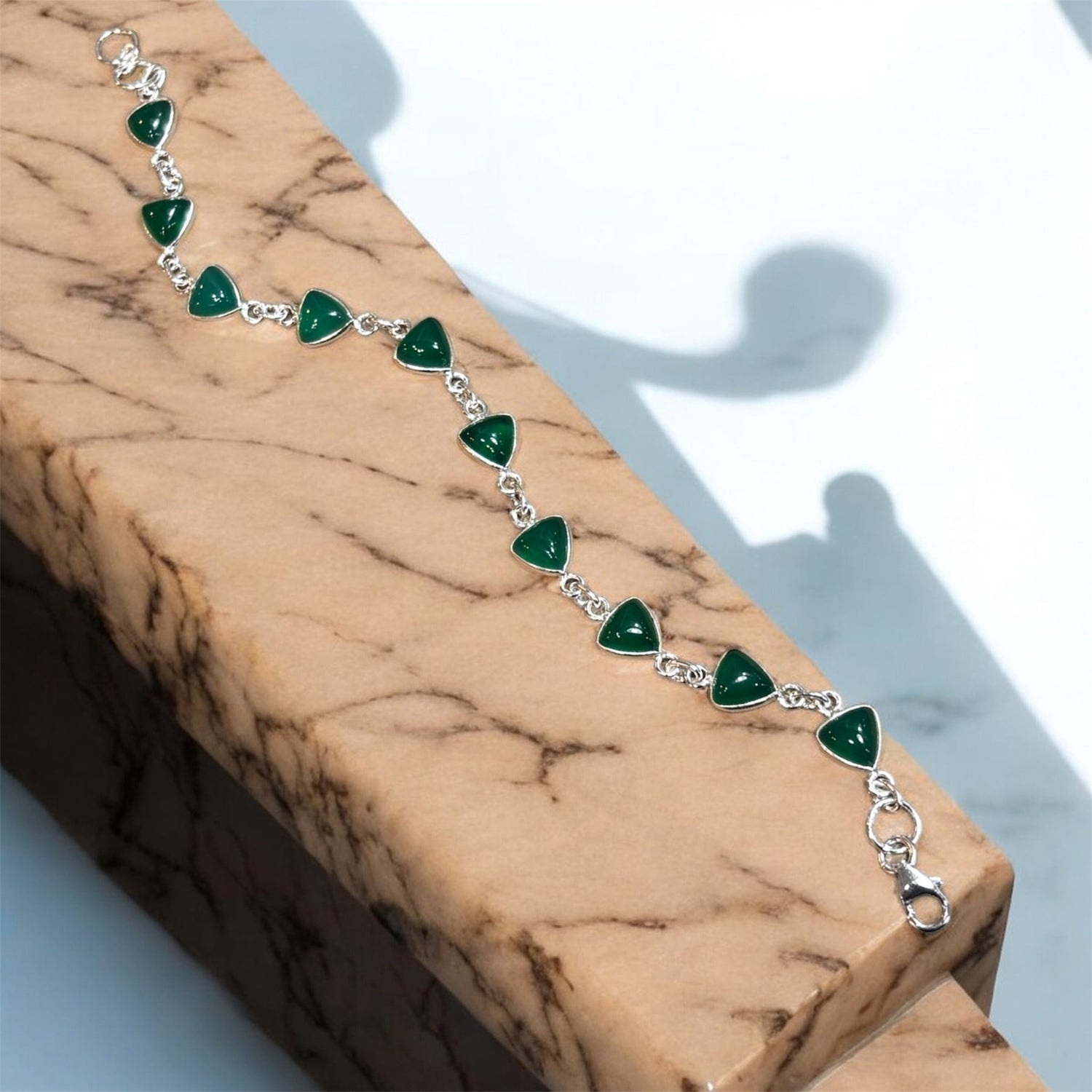 Bracciale Agata verde in argento 925 - SIddharta
