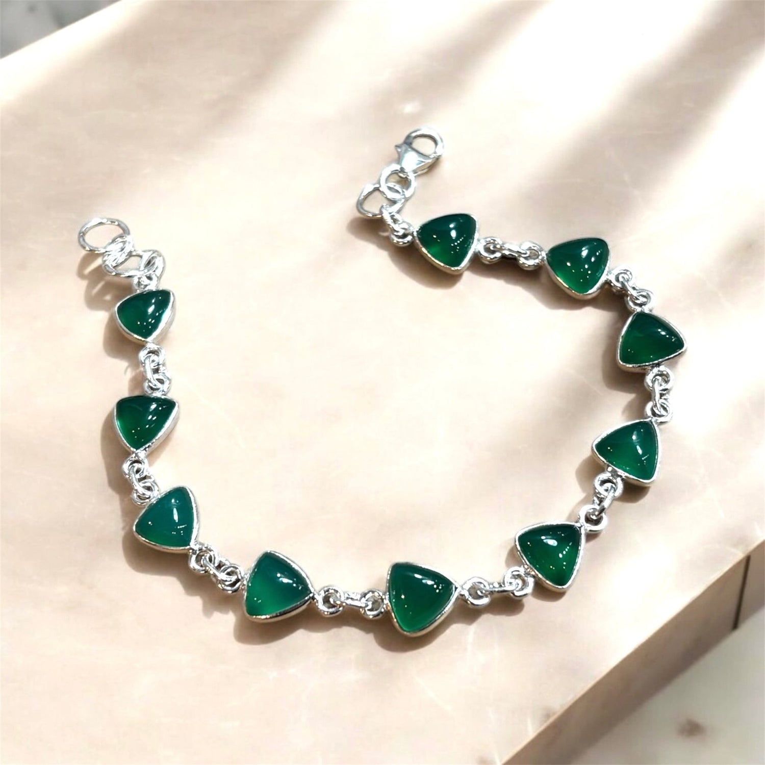 Bracciale Agata verde in argento 925 - SIddharta