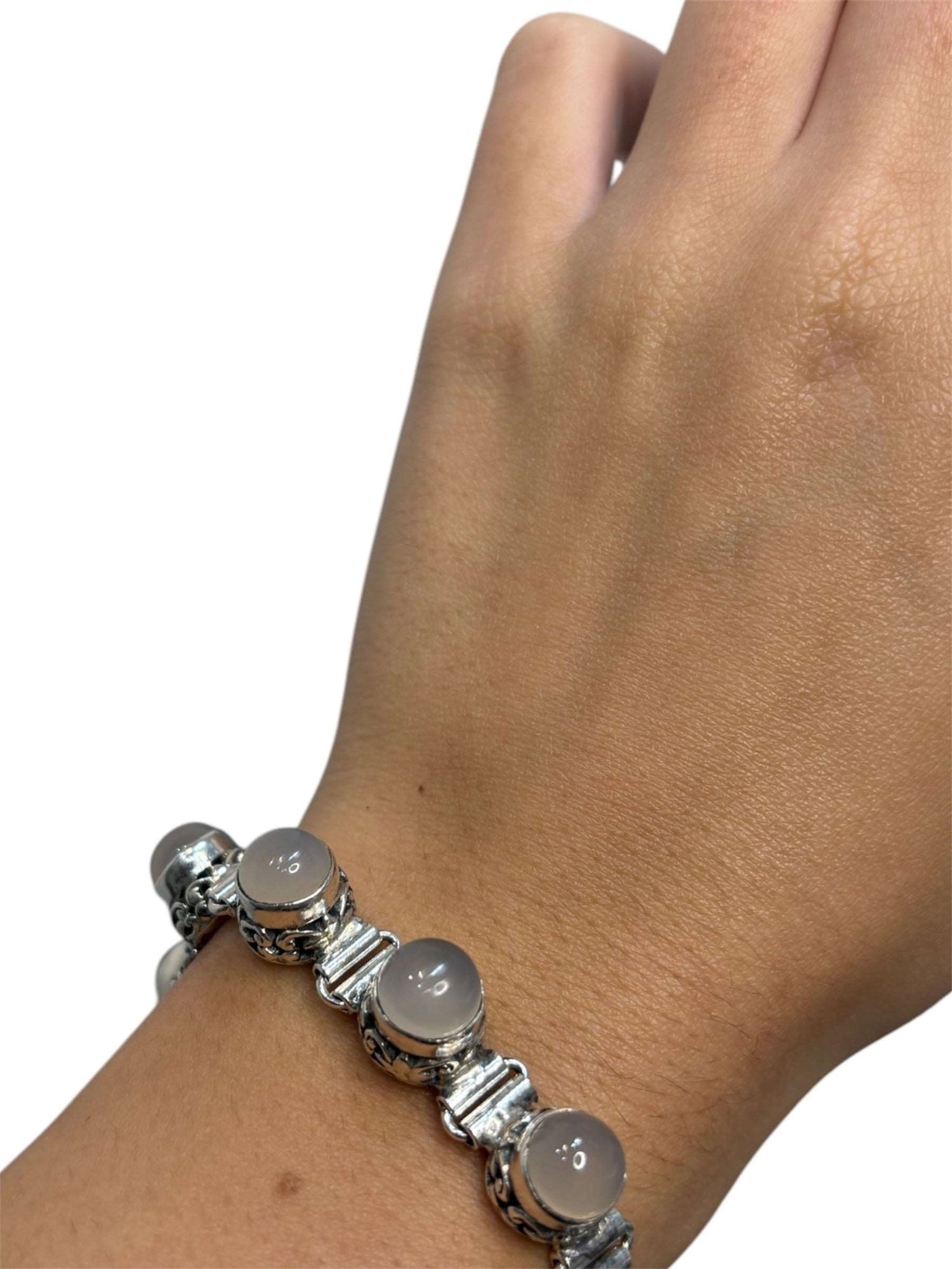 Bracciale argento quarzo rosa - SIddharta