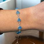 Bracciale Calcedonio blu in argento 925 - SIddharta