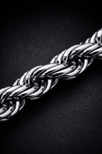 Bracciale Corda Uomo Color Argento in Acciaio Inossidabile 316L – Catena Intrecciata Resistente all’Acqua - SIddharta