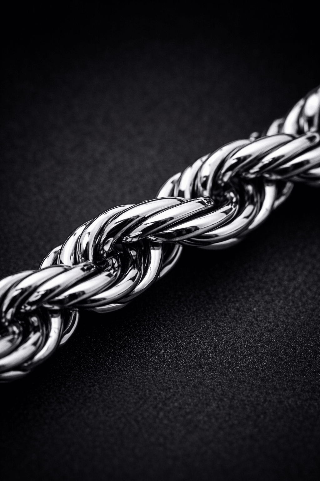 Bracciale Corda Uomo Color Argento in Acciaio Inossidabile 316L – Catena Intrecciata Resistente all’Acqua - SIddharta