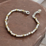 Bracciale Gioia in argento 925 con pepite dorate - SIddharta