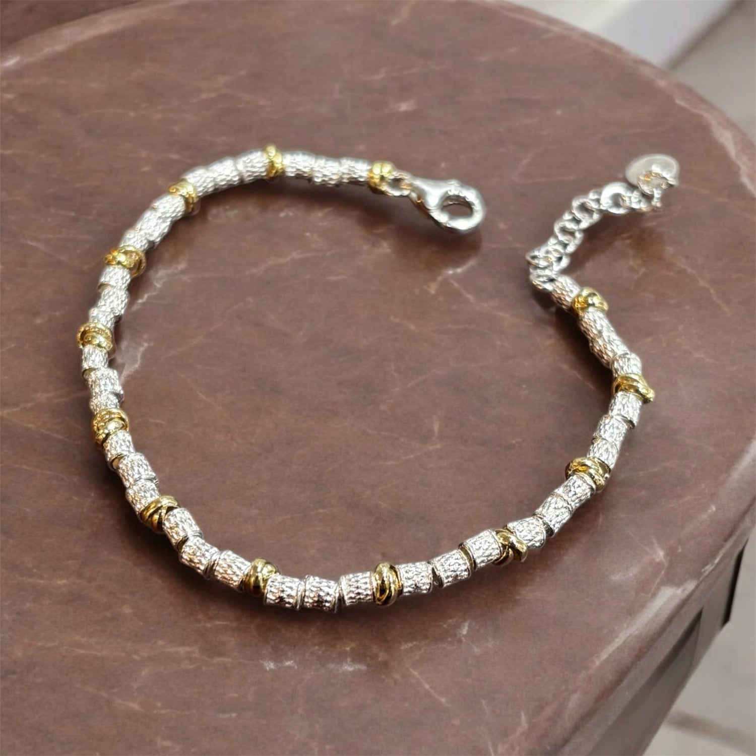 Bracciale Gioia in argento 925 con pepite dorate - SIddharta