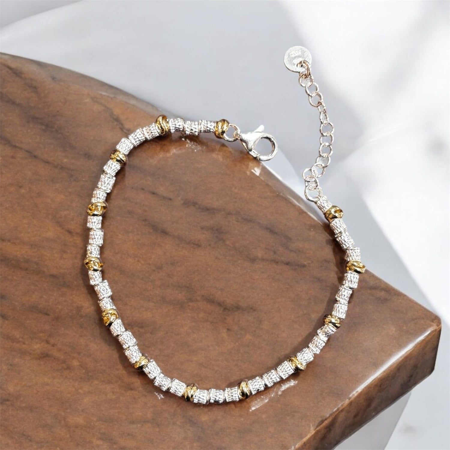 Bracciale Gioia in argento 925 con pepite dorate - SIddharta