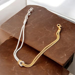 Bracciale nodo bicolore in argento 925 - SIddharta