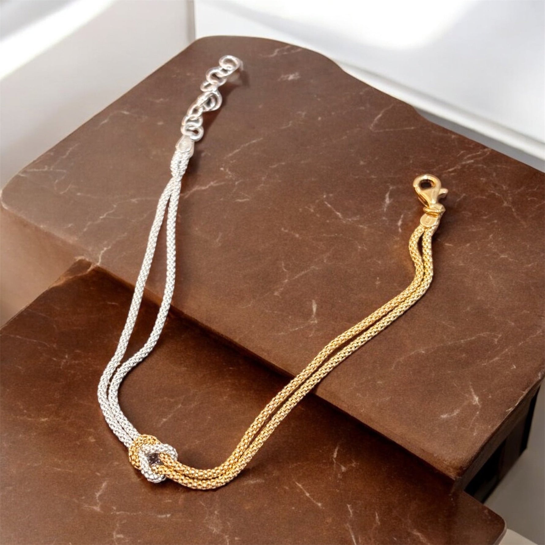 Bracciale nodo bicolore in argento 925 - SIddharta