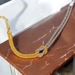 Bracciale nodo due colori in argento 925 - SIddharta