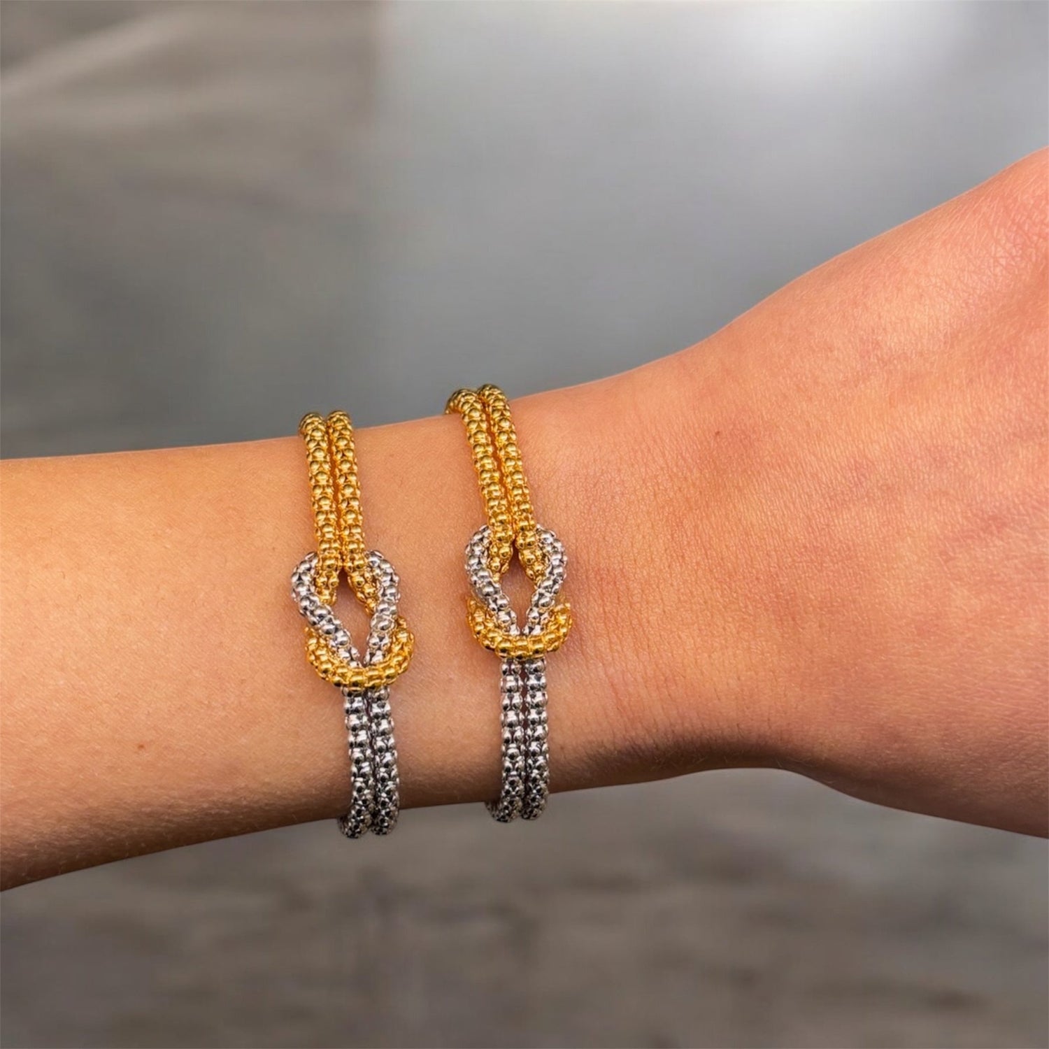Bracciale nodo due colori in argento 925 - SIddharta
