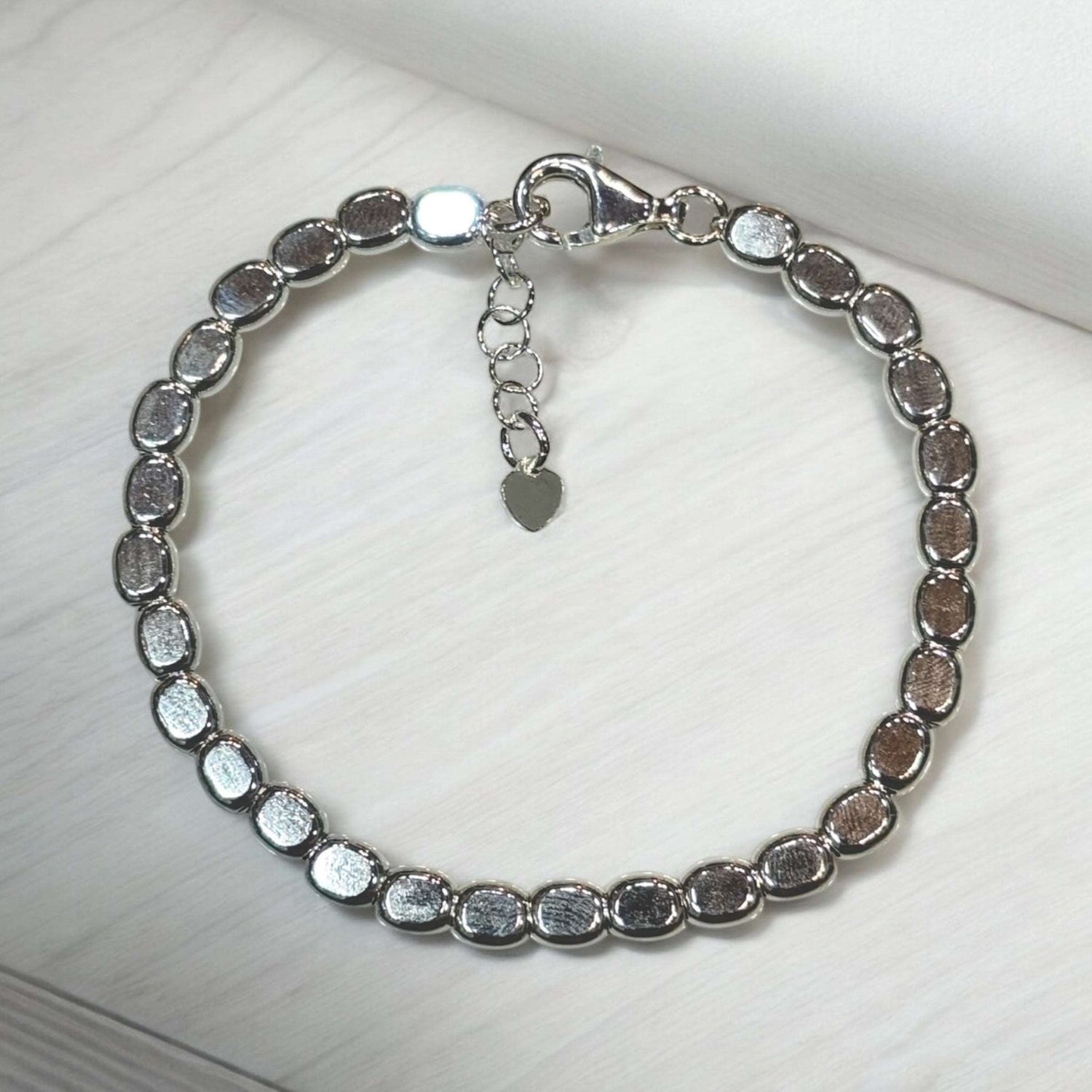 Bracciale pepite ovali in argento 925 - SIddharta