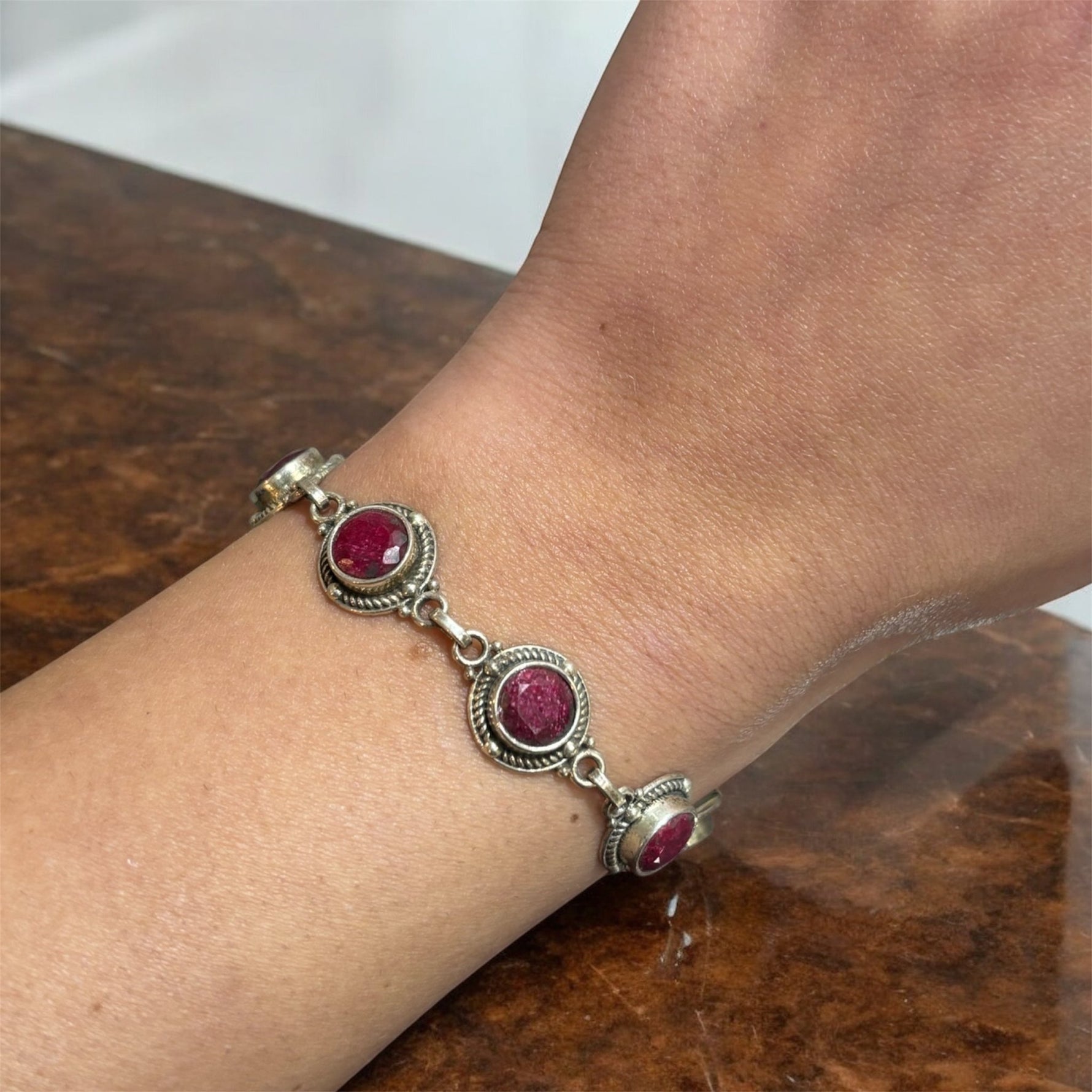 Bracciale Radice di rubino in argento 925 - SIddharta