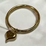 Bracciale rigido con cuore dorato in acciaio inossidabile - SIddharta