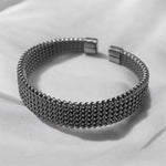 Bracciale rigido ricamato in acciaio inossidabile - SIddharta