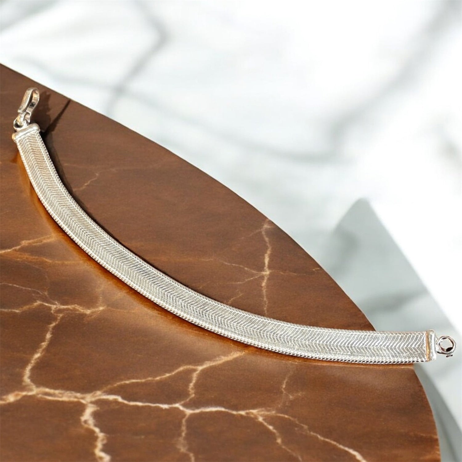 Bracciale snake piatto big in argento 925 - SIddharta