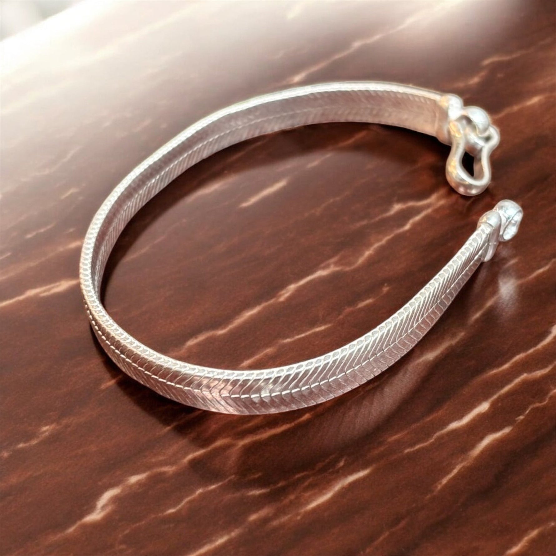 Bracciale Snake piatto in argento 925 - SIddharta