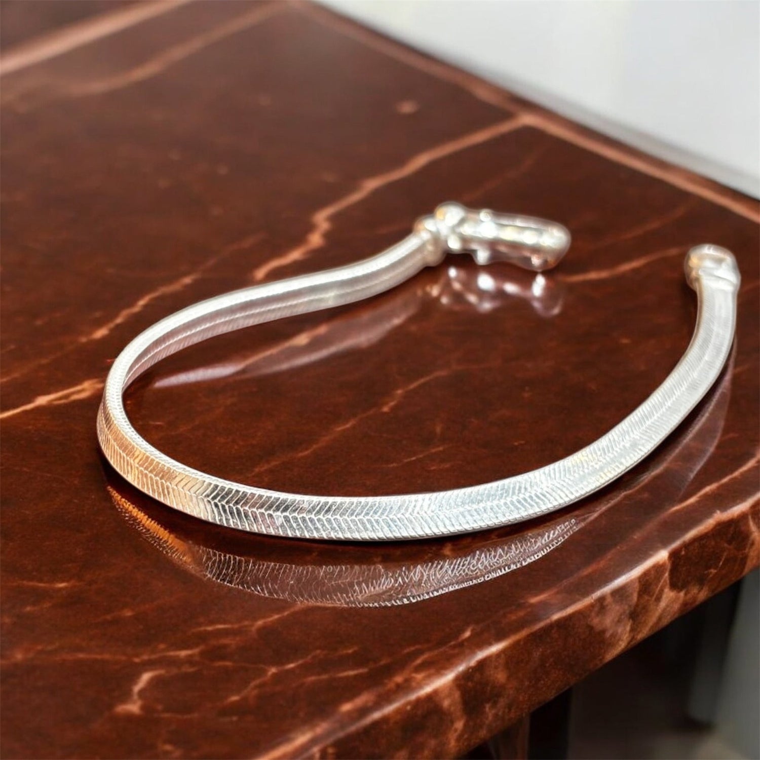 Bracciale Snake piatto in argento 925 - SIddharta