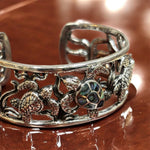 Bracciale tartarughe con madreperla rigido in argento 925 - SIddharta