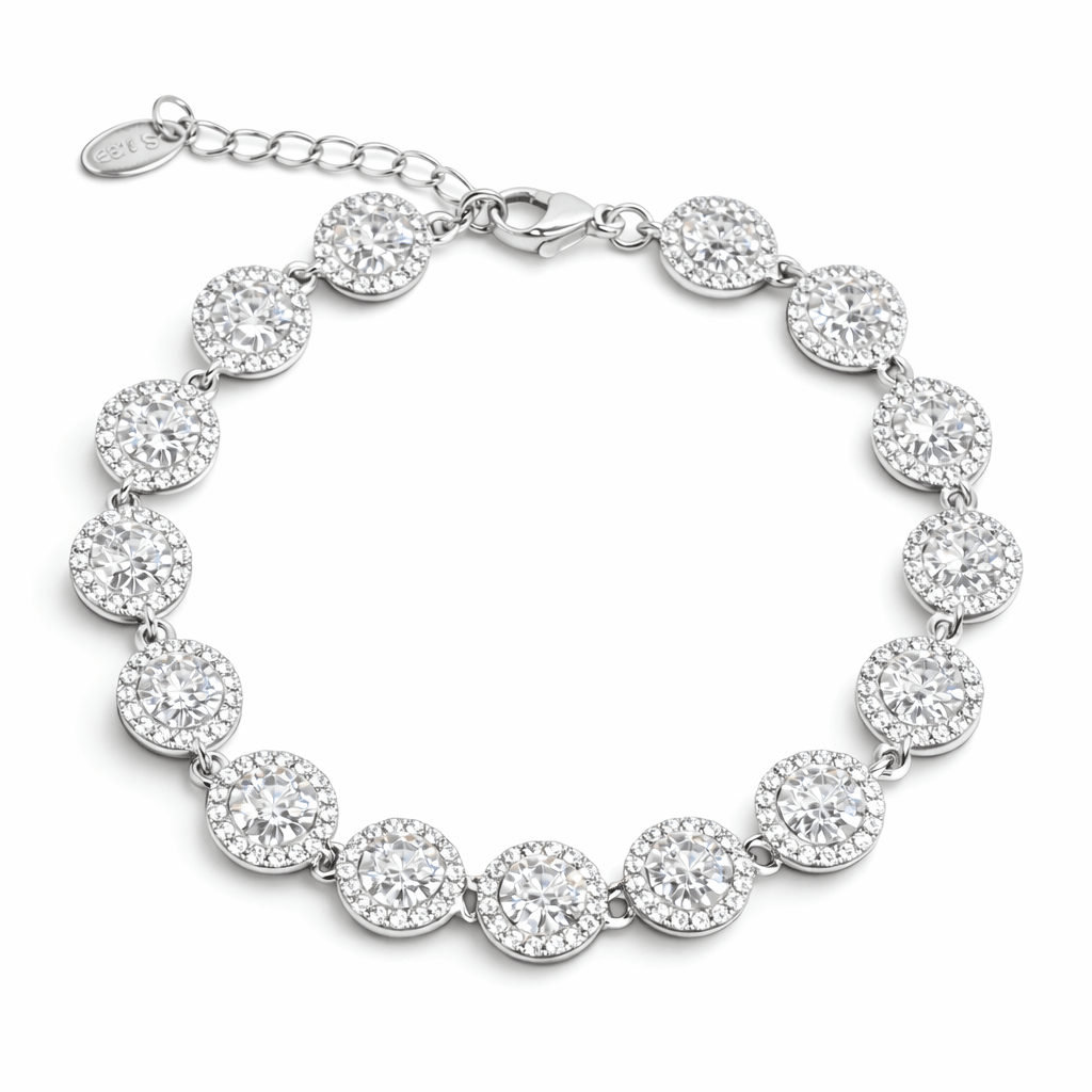 Bracciale Tennis Angelic in Acciaio con Zirconi Luminosi – Regolabile - SIddharta